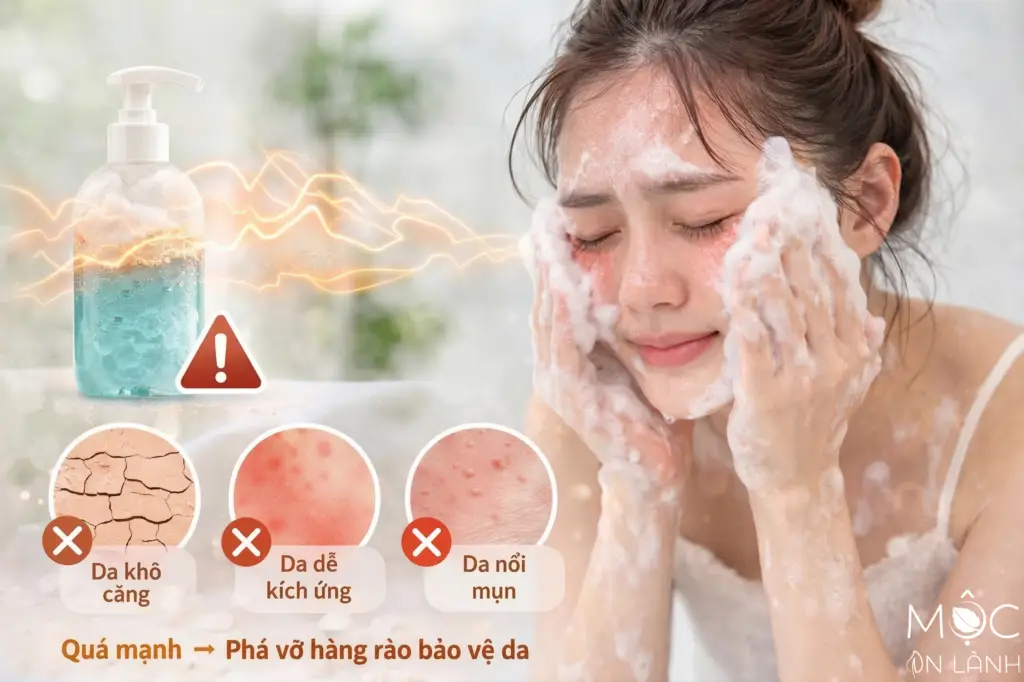 tac hai srm có bọt