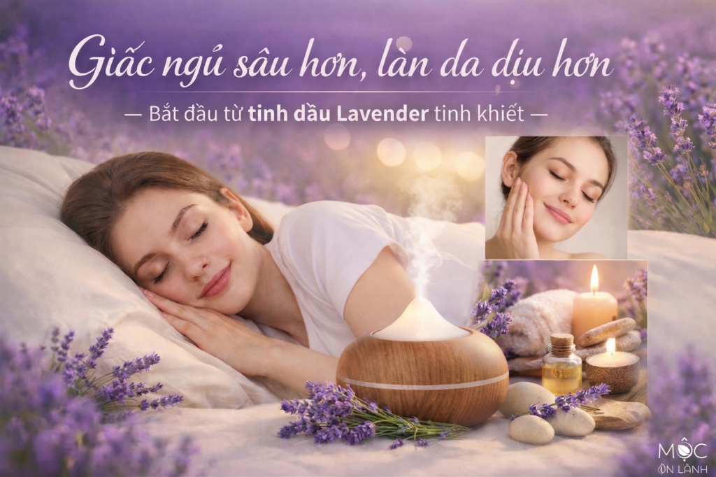 Giấc ngủ sâu hơn, làn da dịu hơn - bắt đầu từ tinh dầu Lavender tinh khiết
