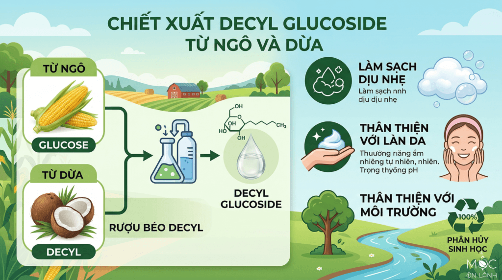 Decyl Glucoside - Thành phần làm sạch dịu nhẹ cho làn da nhạy cảm